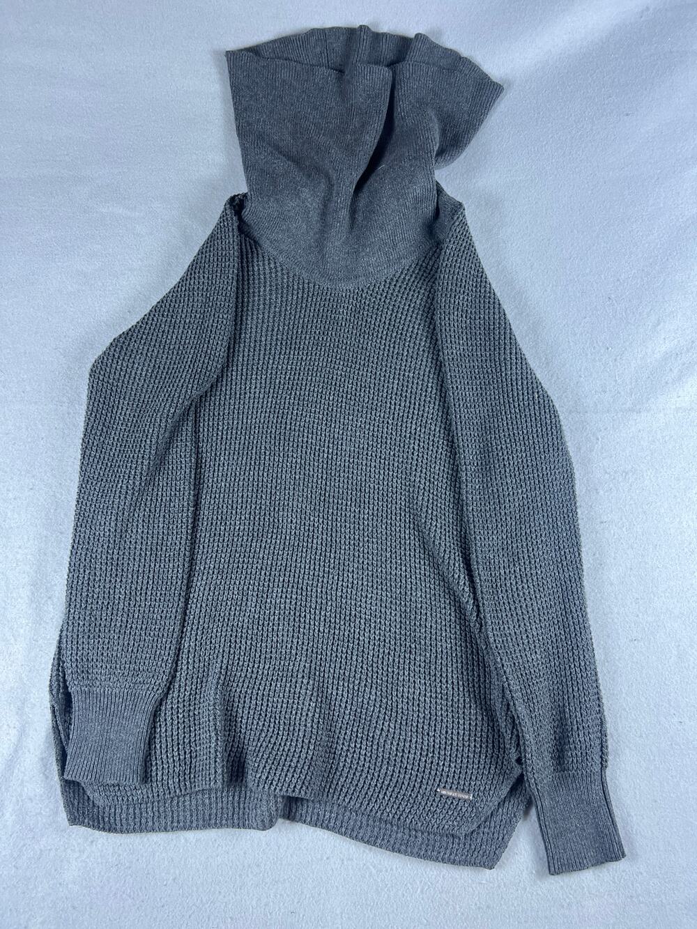 Michael Kors Sweater Womens S Gray Cowl Neck Chunky Knit Oversized Pullover